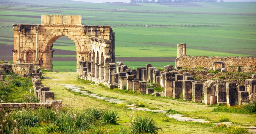 Ruins of the roman city of Volubilis near Meknes